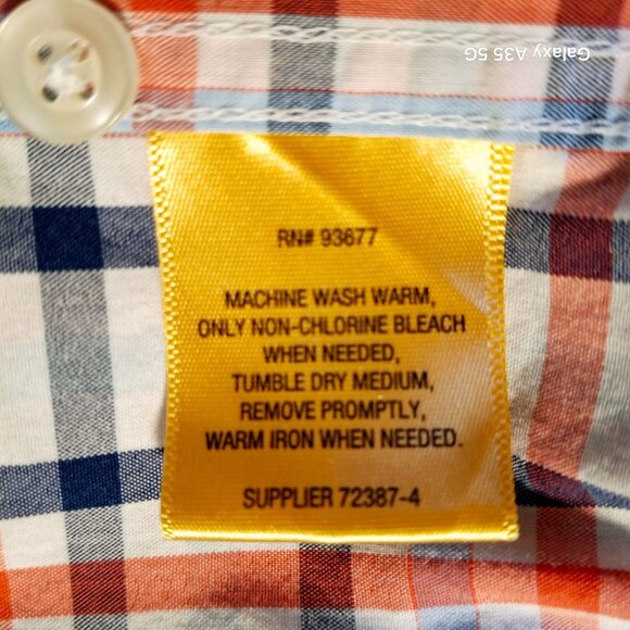 Mens Foundry Supply Co. Red/Blue Plaid Long Sleeve Button-Down Shirt 4XLT Easy C - Picture 7 of 8